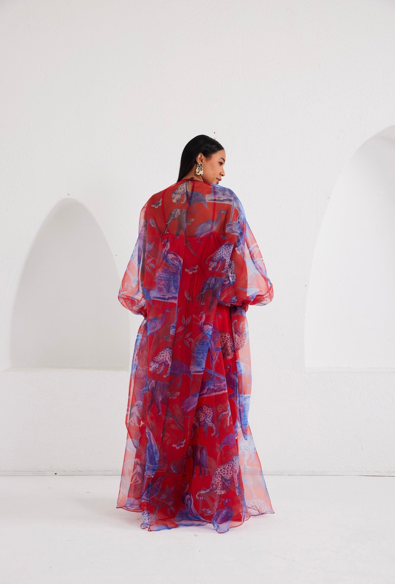 Maxi Kaftan Empire Waist - Lapis Escape Red